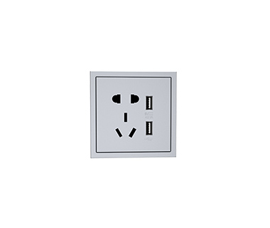 Tile Series 5-Hole Socket Panel (with Dual USB Ports)