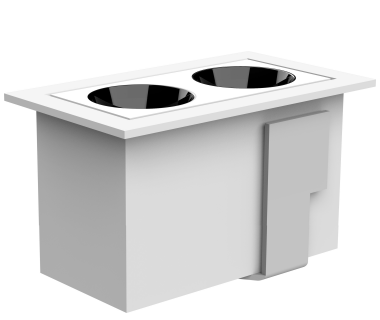 2-Bulb Recessed Grid Light Inset with ON-OFF