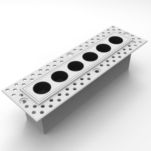 6-Bulb Pre-embedded Mini Grid Light Inset with ON-OFF