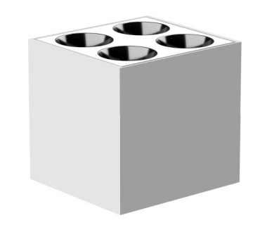 4-Bulb Square Grid Light Inset with ON-OFF