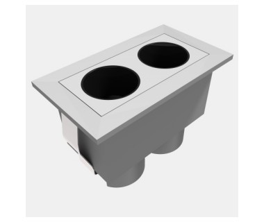 2-Bulb Mini Grid Light Inset with ON-OFF