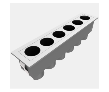 6-Bulb Mini Recessed Grid Light Inset with ON-OFF