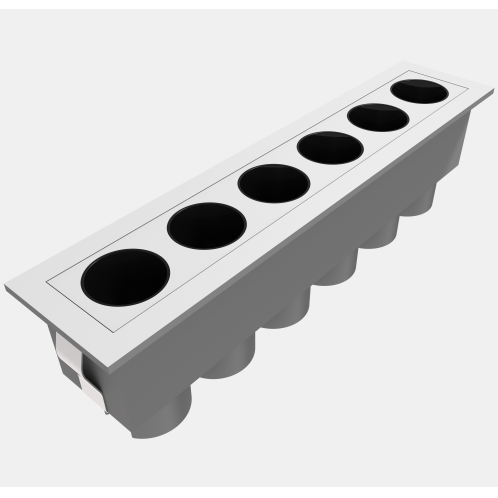 6-Bulb Mini Recessed Grid Light Inset with ON-OFF