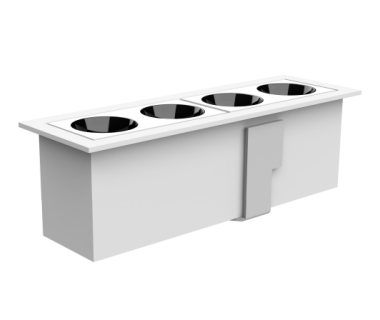 4-Bulb Recessed Grid Light Inset with ON-OFF