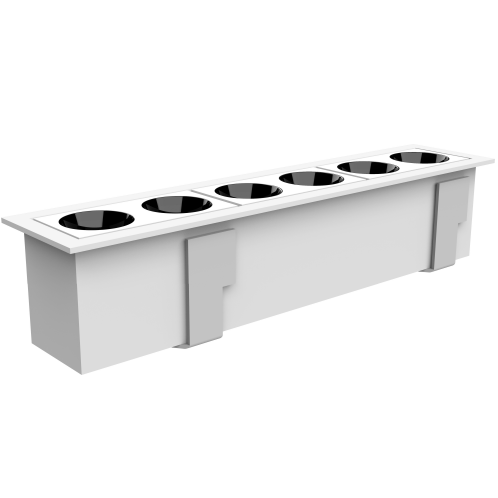 6-Bulb Recessed Grid Light Inset with ON-OFF