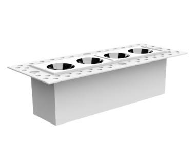 4-Bulb Mini Pre-embedded Grid Light Inset with ON-OFF