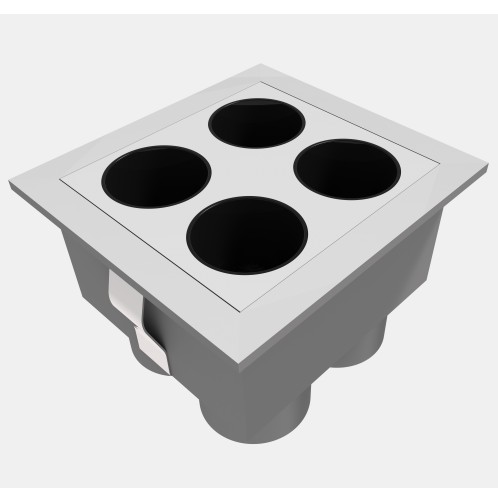 4-Bulb Square Mini Grid Light(Single-color temperature dimming)