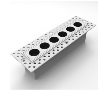 6-Bulb Pre-embedded Mini Grid Light (Single-color temperature dimming)