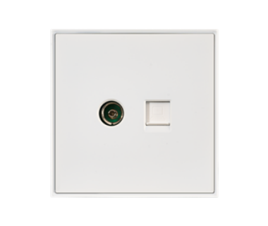 Inkslab Series TV and Ethernet Outlet